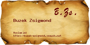 Buzek Zsigmond névjegykártya